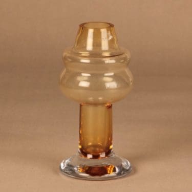 Riihimäen lasi Puisto maljakko, amber, suunnittelija Anna-Maija Wikman,