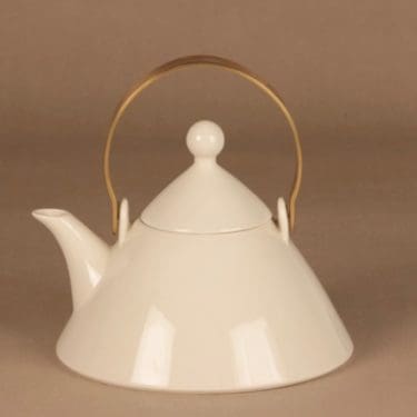 Arabia Harlekin   teekaadin, valkoinen, suunnittelija Inkeri Leivo,