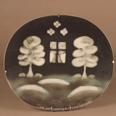 Arabia Talvi seinätaulu, signeerattu, numeroitu, suunnittelija Heljä Liukko-Sundström/Min-Kyung Jeong, signeerattu, numeroitu, uniikki, käsintehty