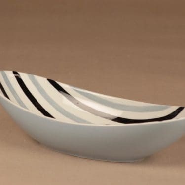 Arabia BR kulho, käsinmaalattu, suunnittelija , käsinmaalattu, raita, viiva, signeerattu