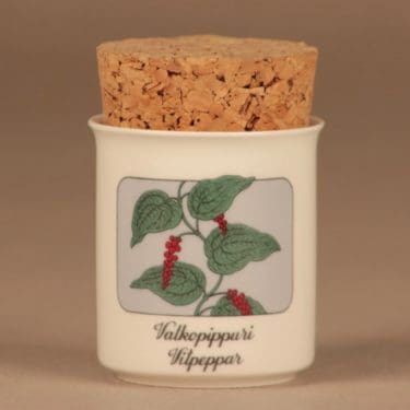 Arabia maustepurkki, Vitpeppar, suunnittelija Veikko Roininen, Vitpeppar