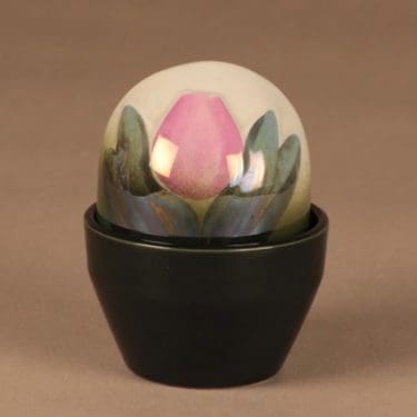 Arabia Ikikukka vaaleanpunainen Tulppaani, signeerattu, suunnittelija Heljä Liukko-Sundström, signeerattu, kukka, käsinmaalattu