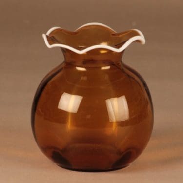 Kauklahden lasi maljakko, amber, valkoinen, suunnittelija ,