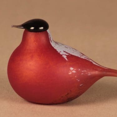 Nuutajärvi lintu , Punatulkku, suunnittelija Oiva Toikka, Punatulkku, signeerattu