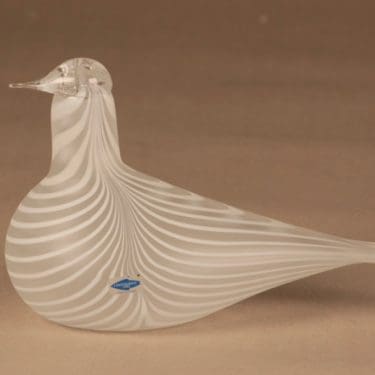 Nuutajärvi lintu , Valkoviklo, suunnittelija Oiva Toikka, Valkoviklo, signeerattu