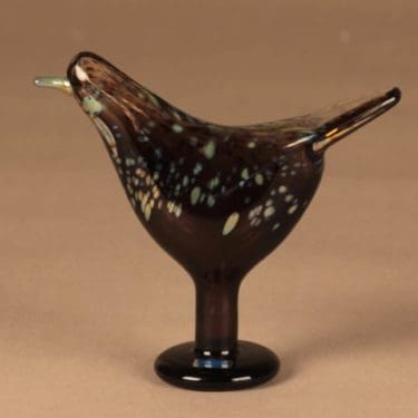 Nuutajärvi lintu , Laulurastas, suunnittelija Oiva Toikka, Laulurastas, signeerattu