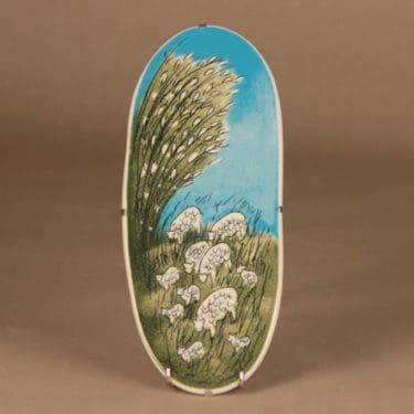 Arabia HLS seinälaatta, Avaran taivaan alla, suunnittelija Heljä Liukko-Sundström, Avaran taivaan alla