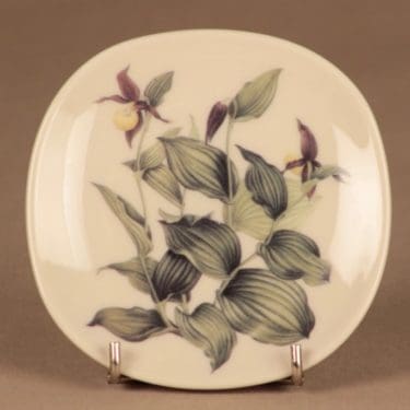 Arabia Lehtotikankontti seinätaulu, Cypripedium Calceolus, suunnittelija Mary Grierson, Cypripedium Calceolus, serikuva, kukka