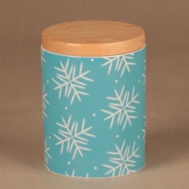 Arabia Pikku-Kide purkki, sesonkituote, suunnittelija Pekka Paikkari, sesonkituote, lumihiutale