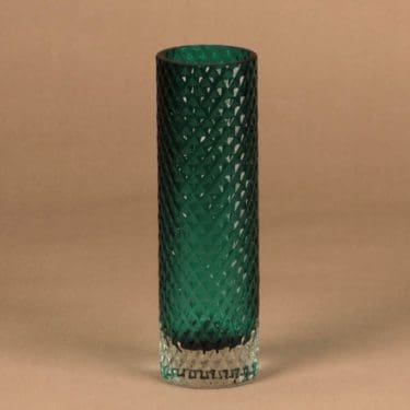 Riihimäen lasi 1491 maljakko, vihreä, suunnittelija Tamara Aladin,