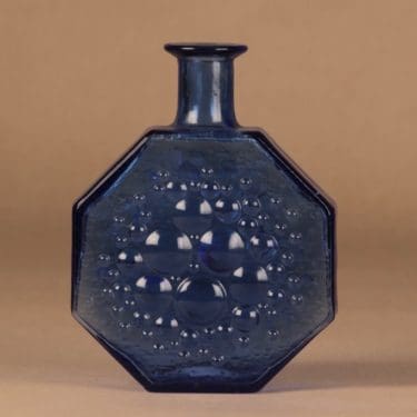 Riihimäen lasi Stella Polaris koristepullo, sininen, suunnittelija Nanny Still,