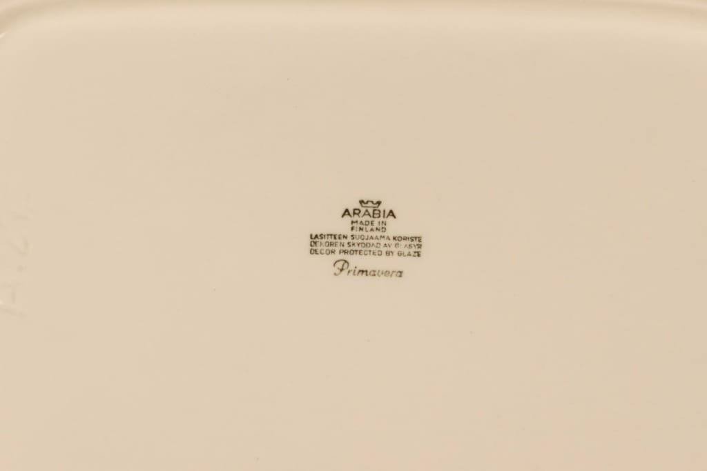 Arabia Primavera tarjoiluvati, vihreä, keltainen, suunnittelija Esteri Tomula, serikuva, kukka, retro kuva 3