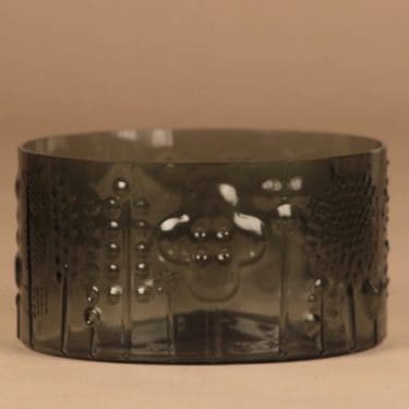 Nuutajärvi Flora kulho, harmaa, suunnittelija Oiva Toikka,