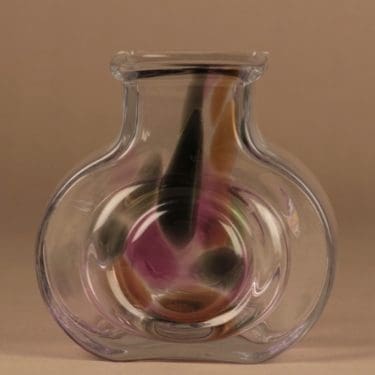 Riihimäen lasi Bora Bora maljakko, signeerattu, suunnittelija Helena Tynell, signeerattu