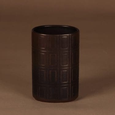 Arabia 400 maljakko, ruskea, suunnittelija Göran Bäck, funktionalismi