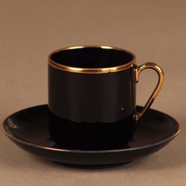 Arabia OC mokkakuppi, musta, kulta, suunnittelija , kullattu