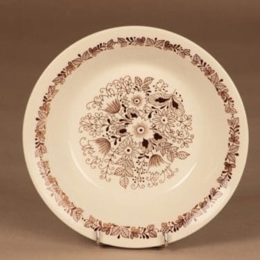 Arabia Tuula lautanen, syvä, suunnittelija Esteri Tomula, syvä, kukka, lehti