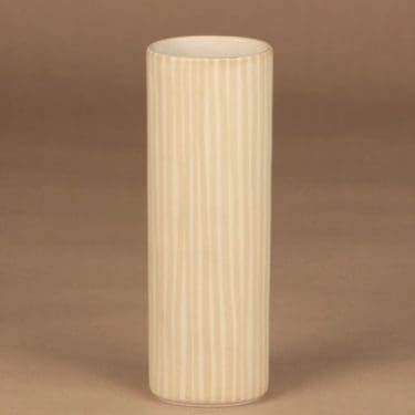 Arabia maljakko, käsinmaalattu, suunnittelija , käsinmaalattu, raitakoriste, signeerattu