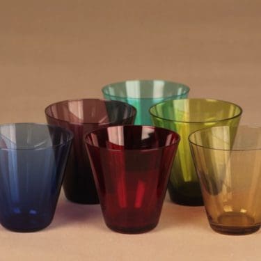 Nuutajärvi Kimara lasi, 20 cl, 6 kpl, suunnittelija Kaj Franck, 20 cl, kartio