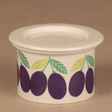 Arabia Pomona Luumu jar with lid designer Raija Uosikkinen
