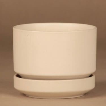 Arabia SN 1 kukkaruukku, valkoinen, suunnittelija Richard Lindh,