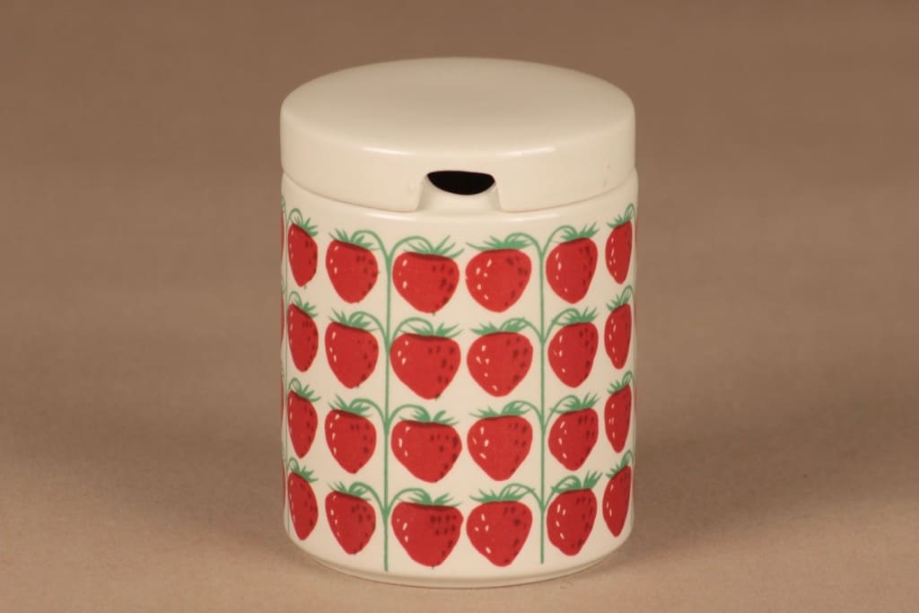 Arabia Pomona strawberry jam jar designer Raija Uosikkinen