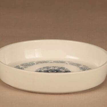 Arabia Kekri vuoka, siniharmaa, suunnittelija Raija Uosikkinen,