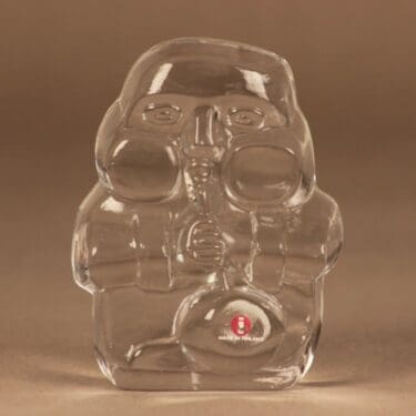 Iittala 2670 figuuri, lasinpuhaltaja, suunnittelija Jorma Vennola, lasinpuhaltaja