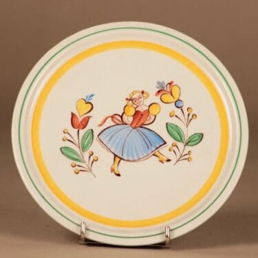 Arabia Allmoge koristelautanen, käsinmaalattu, suunnittelija tuntematon, käsinmaalattu