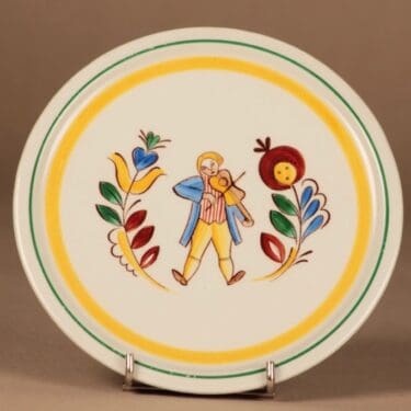 Arabia Allmoge koristelautanen, käsinmaalattu, suunnittelija tuntematon, käsinmaalattu