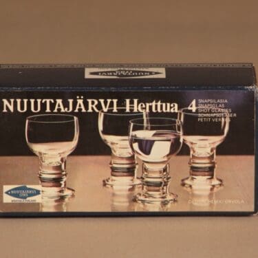 Nuutajärvi Herttua snapsilasi, 4 cl, 4 kpl, suunnittelija Heikki Orvola, 4 cl