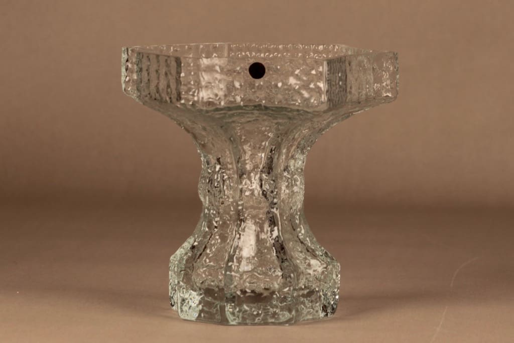 Riihimäen lasi 1418 maljakko, kirkas, suunnittelija Nanny Still,