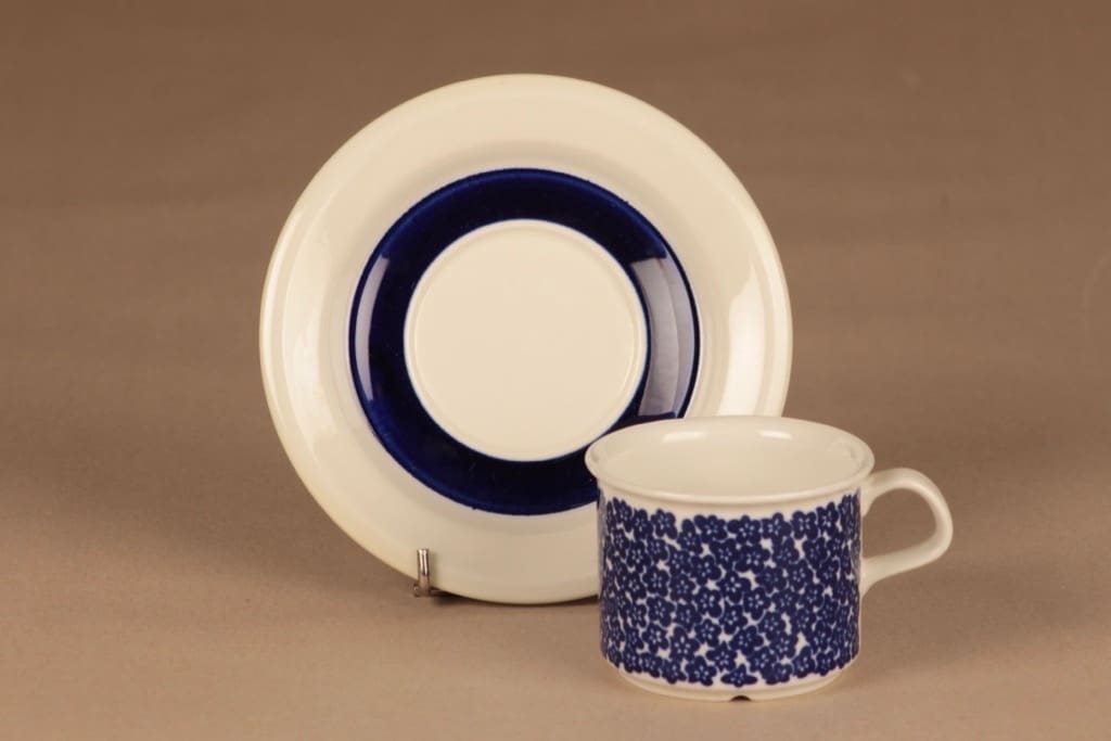 Arabia Faenza Blue flower coffee cup and plates(2) designer Inkeri Seppälä 3