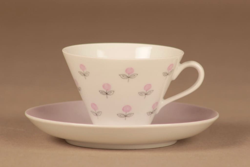 Arabia Monica coffee cup and plates(2), hand-painted designer Esteri Tomula 2