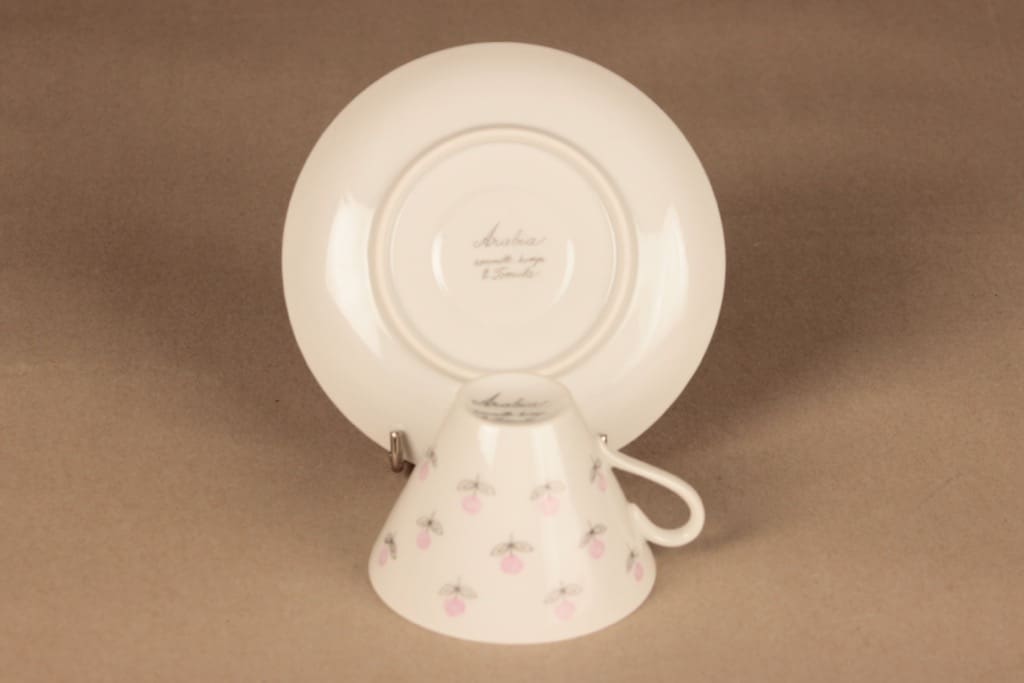 Arabia Monica coffee cup and plates(2), hand-painted designer Esteri Tomula 4