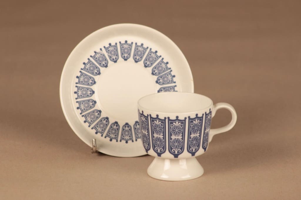 Arabia Rukinlapa coffee cup, blue 6 pcs designer Raija Uosikkinen 3