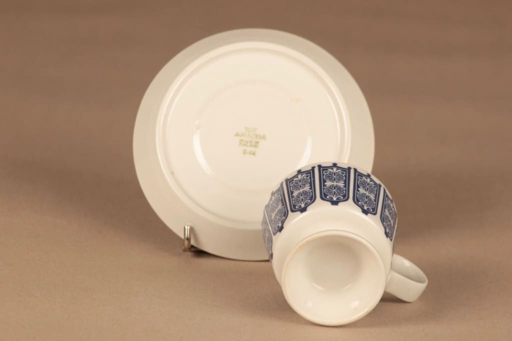 Arabia Rukinlapa coffee cup, blue 6 pcs designer Raija Uosikkinen 4