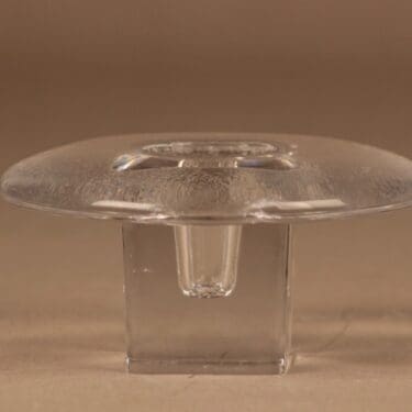 Riihimäen lasi Tulva kynttilänjalka, kirkas, suunnittelija Nanny Still,