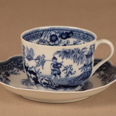 Arabia Singapore teekuppi, sininen, suunnittelija tuntematon,
