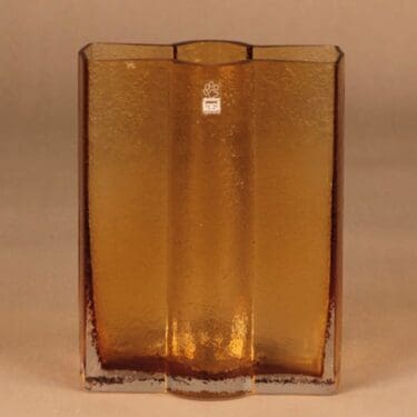 Riihimäen lasi Railo maljakko, ruskea, suunnittelija Nanny Still,