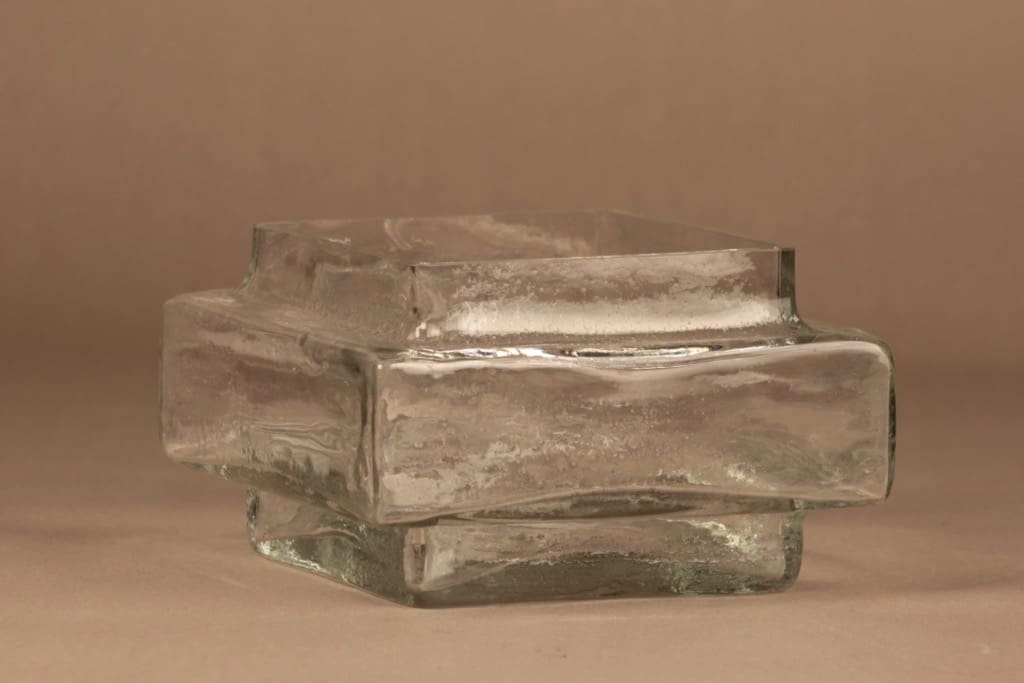 Riihimäen lasi Palkki maljakko, kirkas designer Helena Tynell