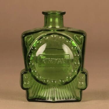 Riihimäen lasi Veturipullo koristepullo, vihreä, suunnittelija Erkkitapio Siiroinen,