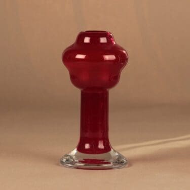Riihimäen lasi Puisto maljakko, rubiininpunainen, suunnittelija Ulla-Maija Wikman,