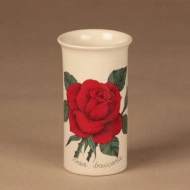 Arabia Botanica maljakko, Rosa baccara, suunnittelija Esteri Tomula, Rosa baccara, kukka, ruusu