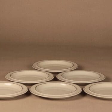 Arabia Fennica lautanen, 20 cm, 6 kpl, suunnittelija Richard Lindh, 20 cm, raitakoriste