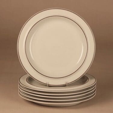 Arabia Fennica lautanen, 24 cm, 6 kpl, suunnittelija Richard Lindh, 24 cm, raitakoriste