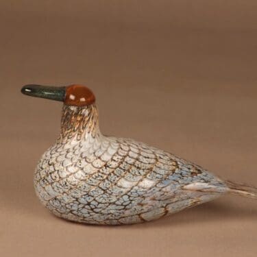 Nuutajärvi lintu , Jouhisorsa, suunnittelija Oiva Toikka, Jouhisorsa, signeerattu