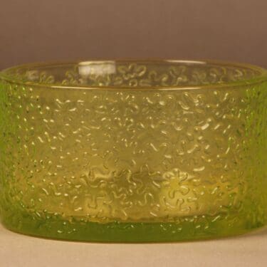 Riihimäen lasi Jesperi tarjoilukulho, keltainen, suunnittelija Erkkitapio Siiroinen,