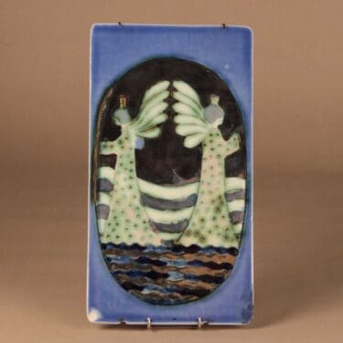 Arabia HLS seinälaatta, uniikki, suunnittelija Heljä Liukko-Sundström, uniikki