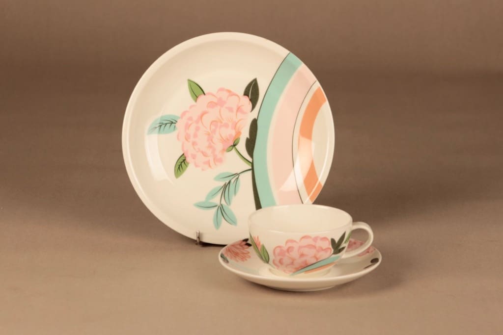 Arabia China Tea kahvikuppi, monivärinen, suunnittelija Dorrit von Fieandt, kukka, lehti